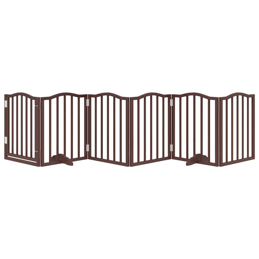 Vidaxl Dog Fence Croppecible 6 pannelli 300 cm Populier in legno Oak marrone