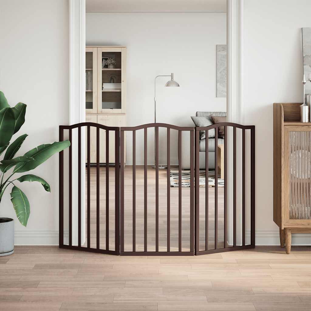 Vidaxl Dog Fence Plegable 3 Paneles de 150 cm Populier Wood Brown Oak