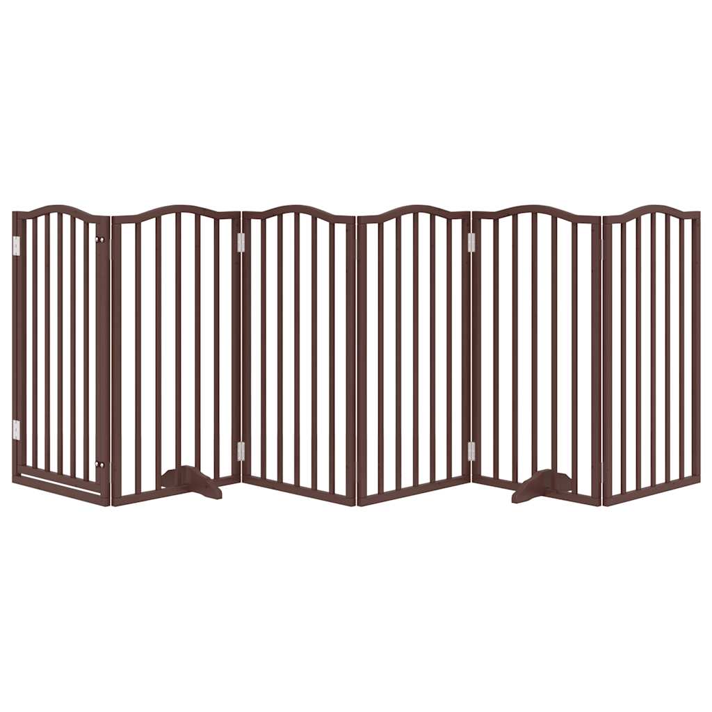Vidaxl Dog Fence Pleapsible 6 paneles 300 cm Poplar Wood Oak Brown Oak