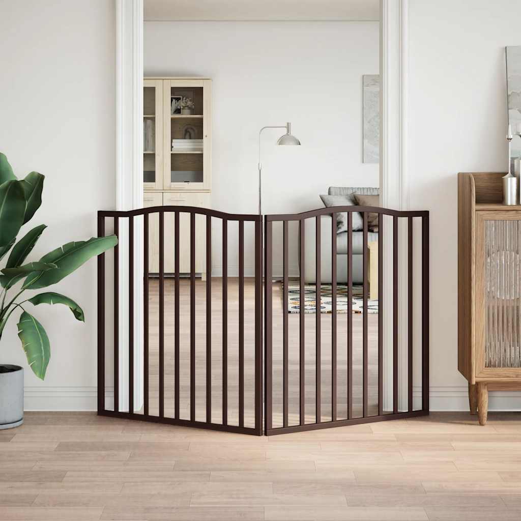 Vidaxl Dog Fence Plegable 2 paneles 160 cm Populier Wood Brown Oak