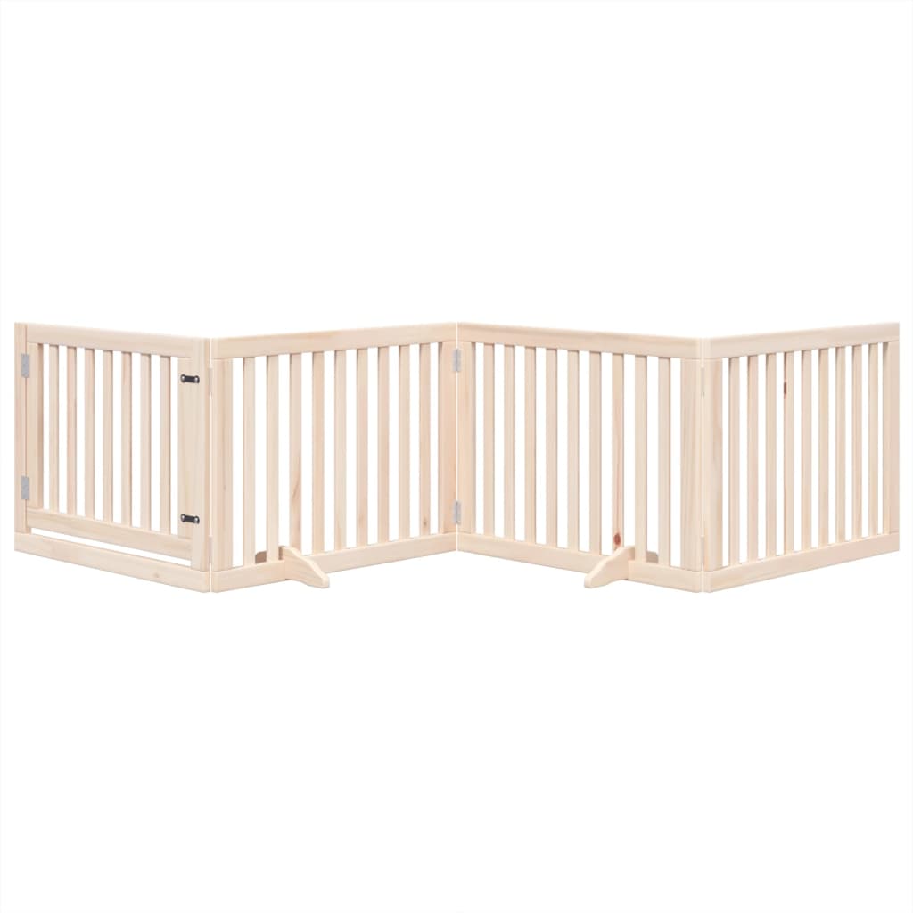Vidaxl Cercado de perros plegable con puerta 4 paneles 320 cm de madera de álamo