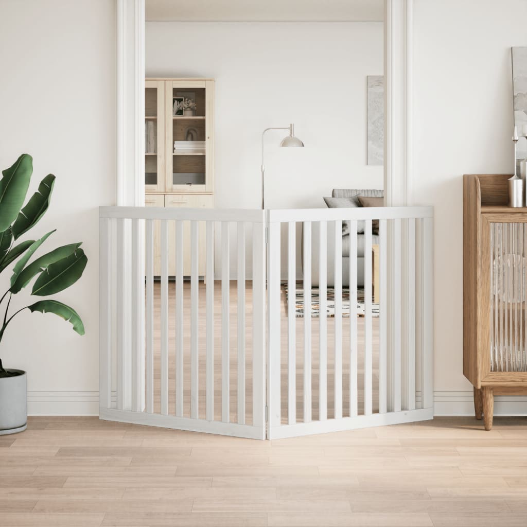 Vidaxl Dog Fence Cropeble 2 pannelli 160 cm Poplar Bianco