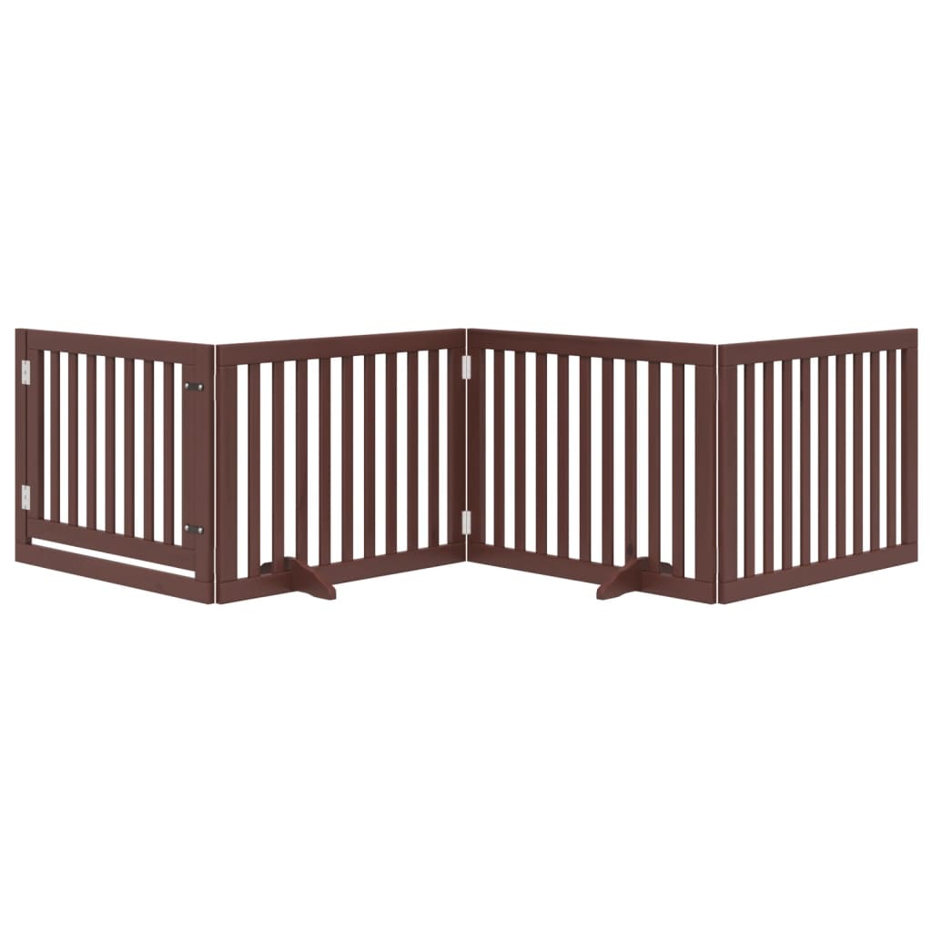 Vidaxl Dog Fence Colpottibile 4 pannelli 320 cm Poplar marrone