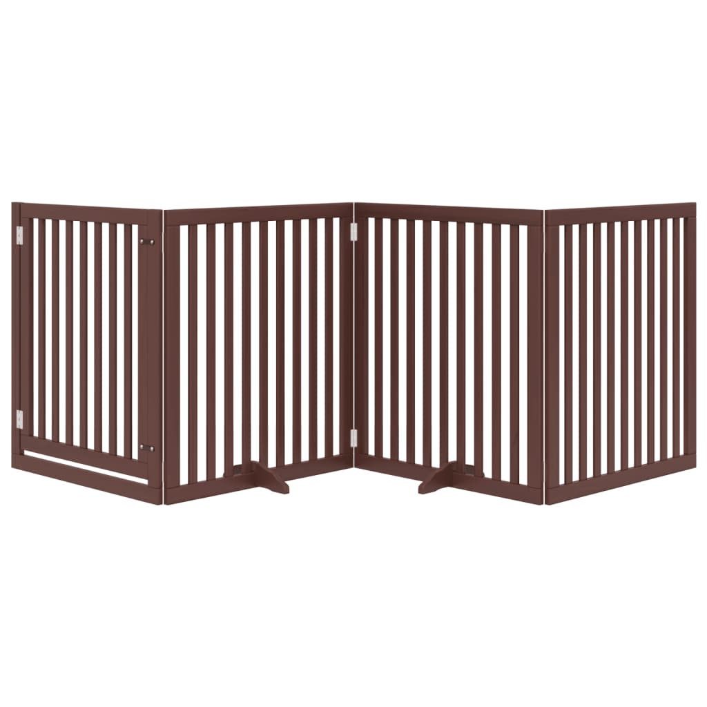 Vidaxl Dog Fence Colpottibile 4 pannelli 320 cm Poplar marrone