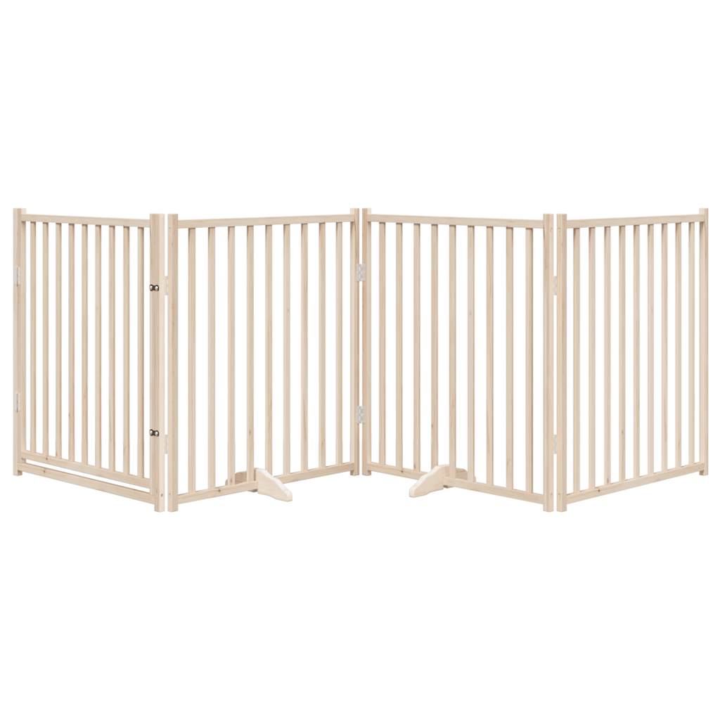 Vidaxl Dog Fence Colpobile con porta 4 pannelli 320 cm Pineo solido