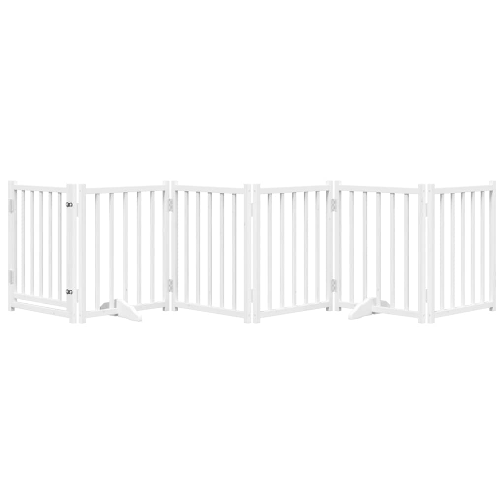 Vidaxl puerta para perros plegable 6 paneles 300 cm madera maciza de pino blanco