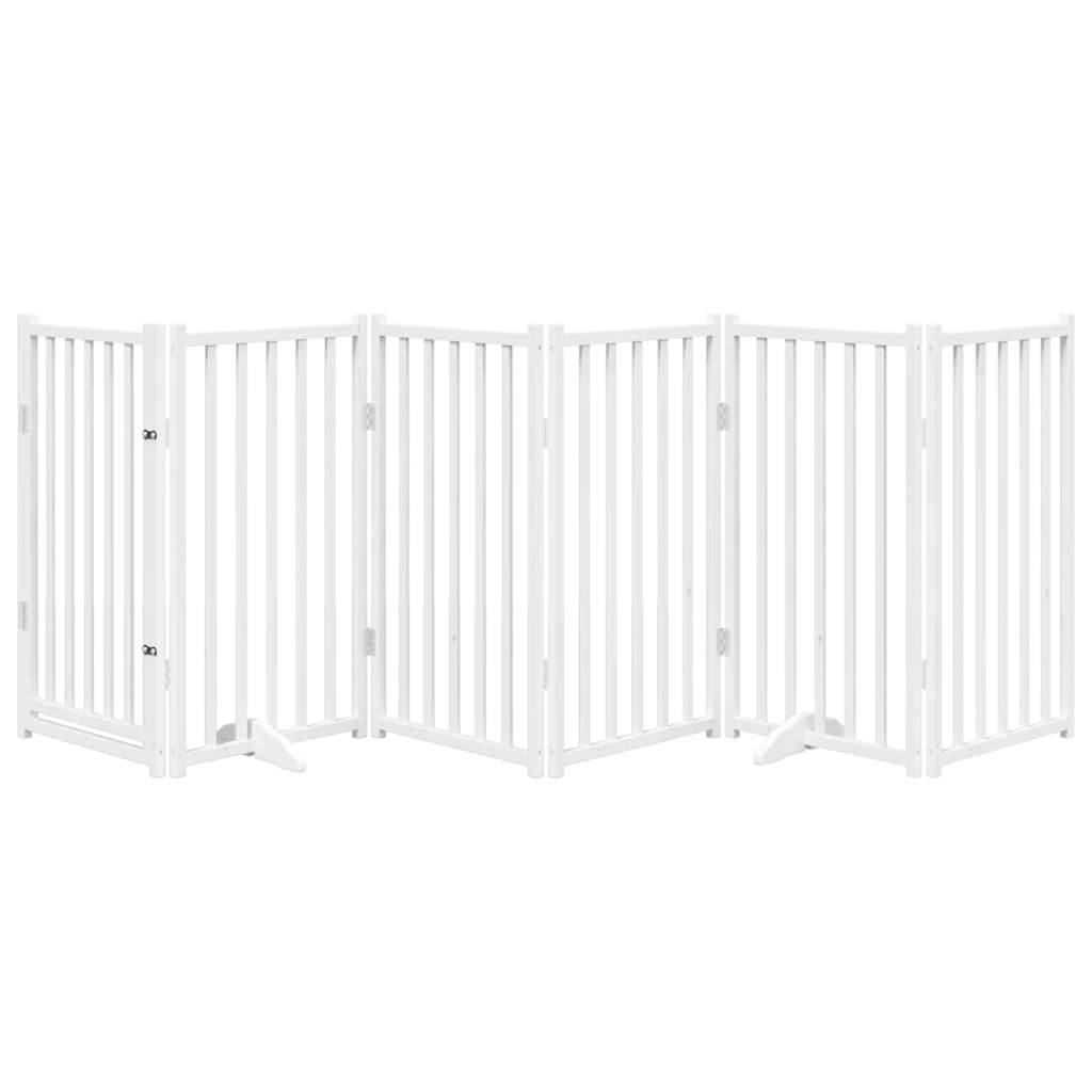 Vidaxl Dog Fence Plegable 6 paneles 300 cm de pino sólido White