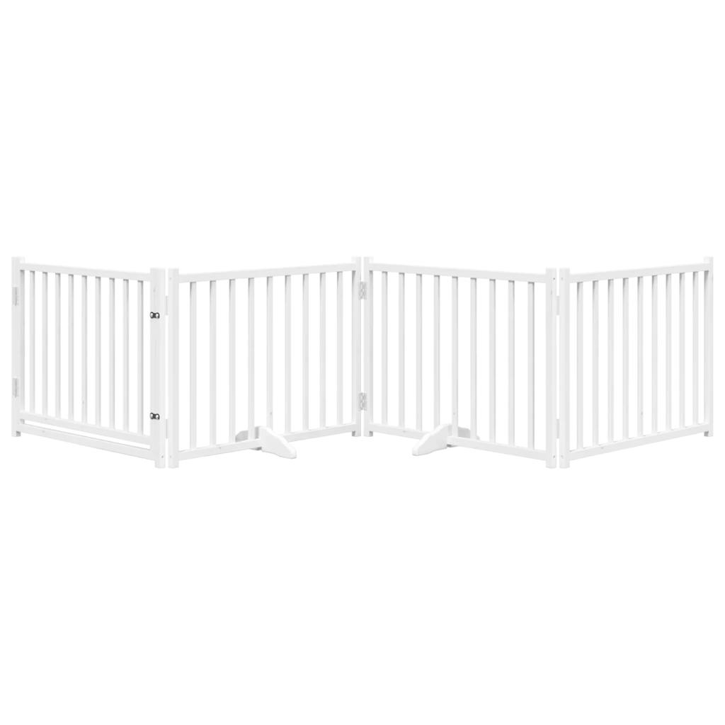 Vidaxl Dog Fence Collapsible 4 pannelli 320 cm Pinewit Solido bianco