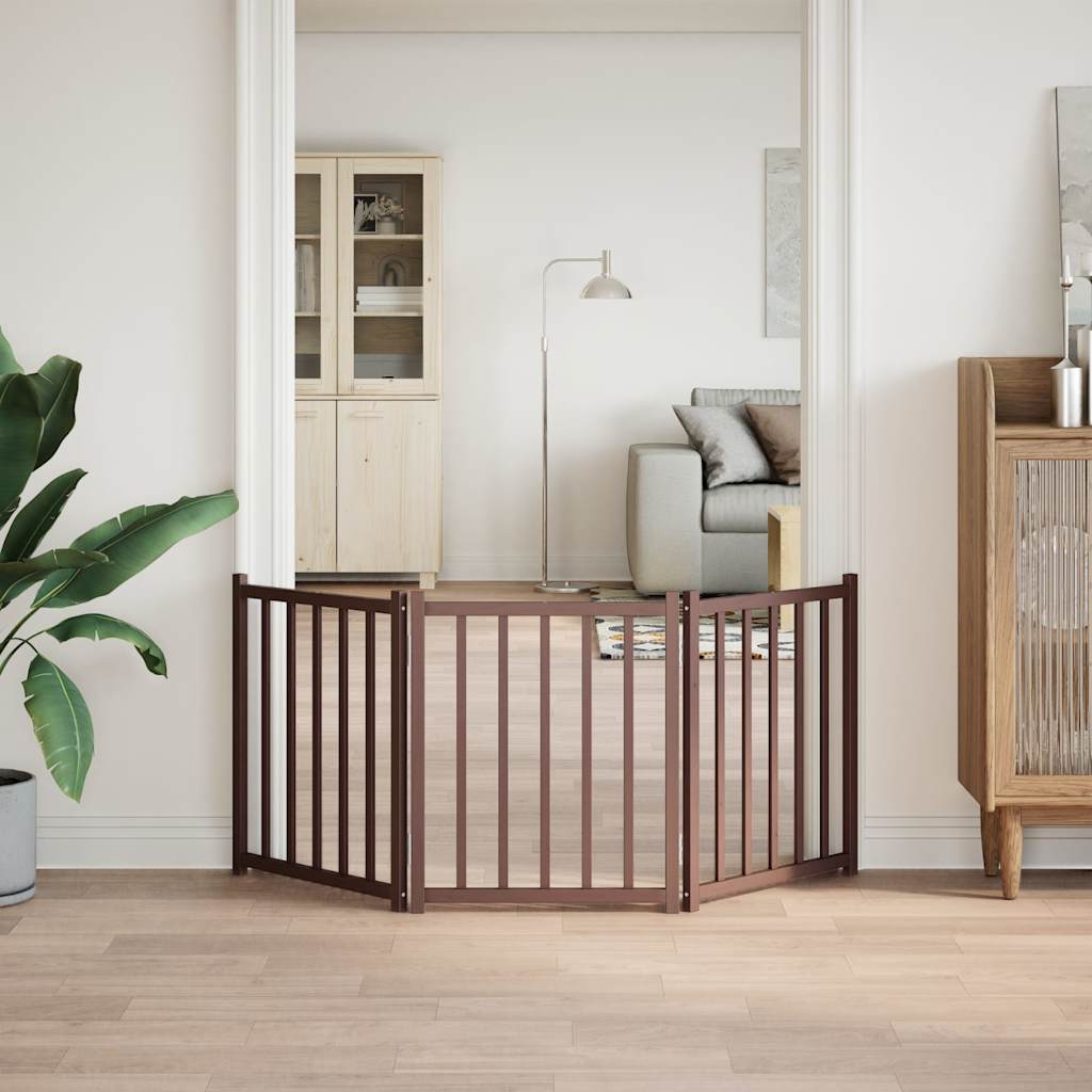 Vidaxl Dog Fence Croppecible 3 pannelli 150 cm Oak marrone solido