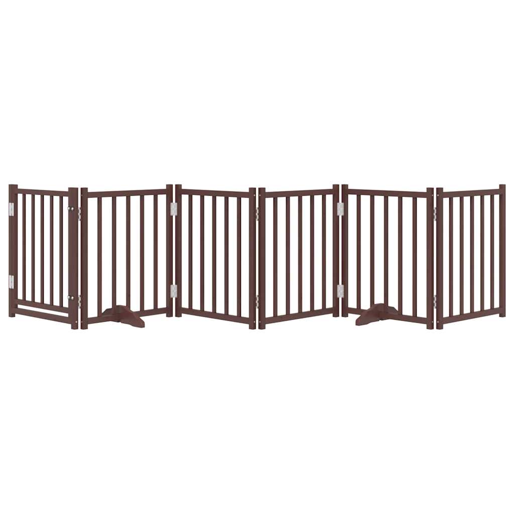 Vidaxl Dog Fence Collapsible 6 pannelli 300 cm Oak marrone solido
