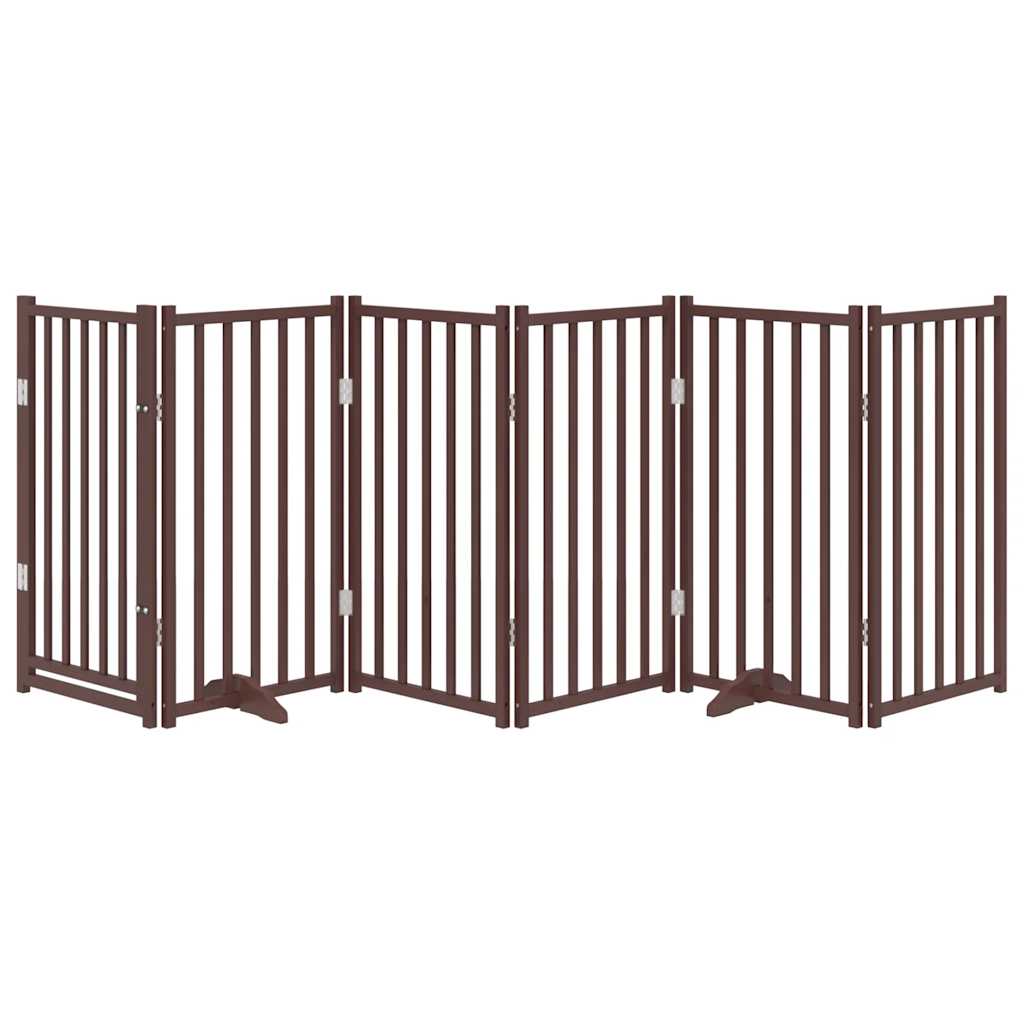 Vidaxl Dog Fence Collapsible 6 pannelli 300 cm Oak marrone solido