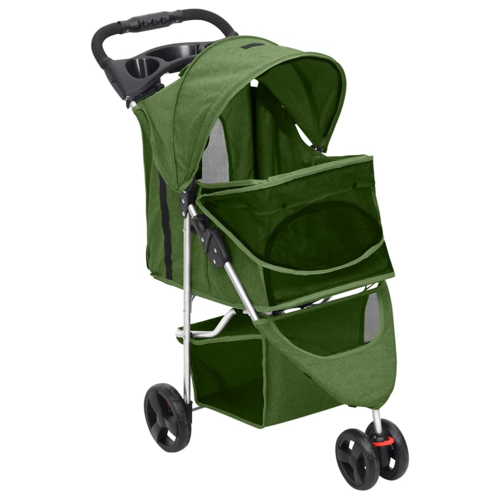 Vidaxl Dog Car pieghevole 80x46x98 cm tessuto oxford verde
