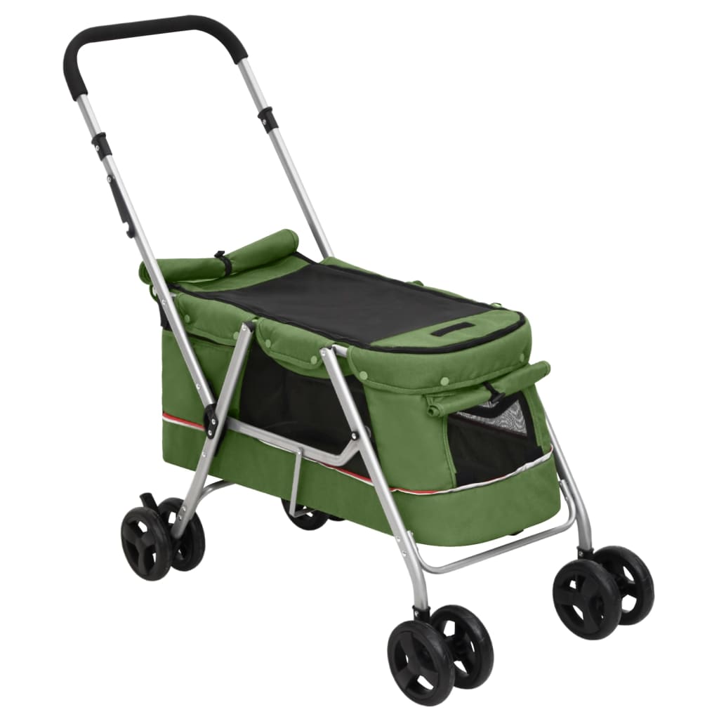 Vidaxl Dog Auto pieghevole 100x49x96 cm tessuto di lino verde