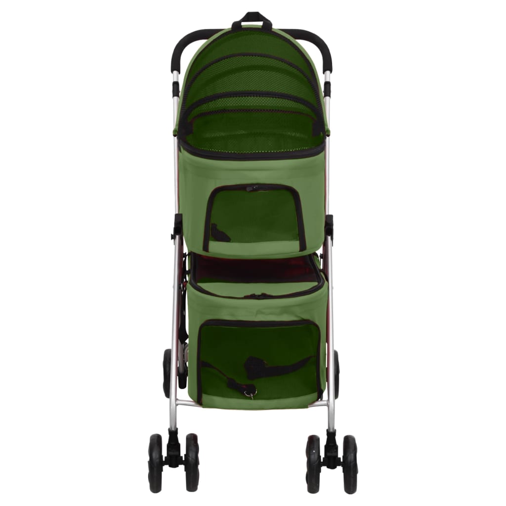 Vidaxl Dog Car pieghevole a 2 strati 83x48x97 cm tessuto oxford verde