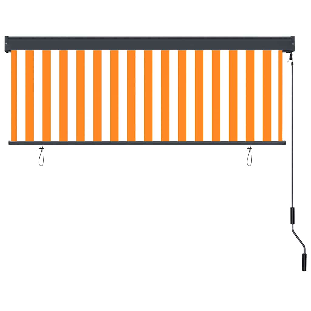 Tenda a rullo Vidaxxl bianca e arancione 180 x 250 cm in tessuto e alluminio