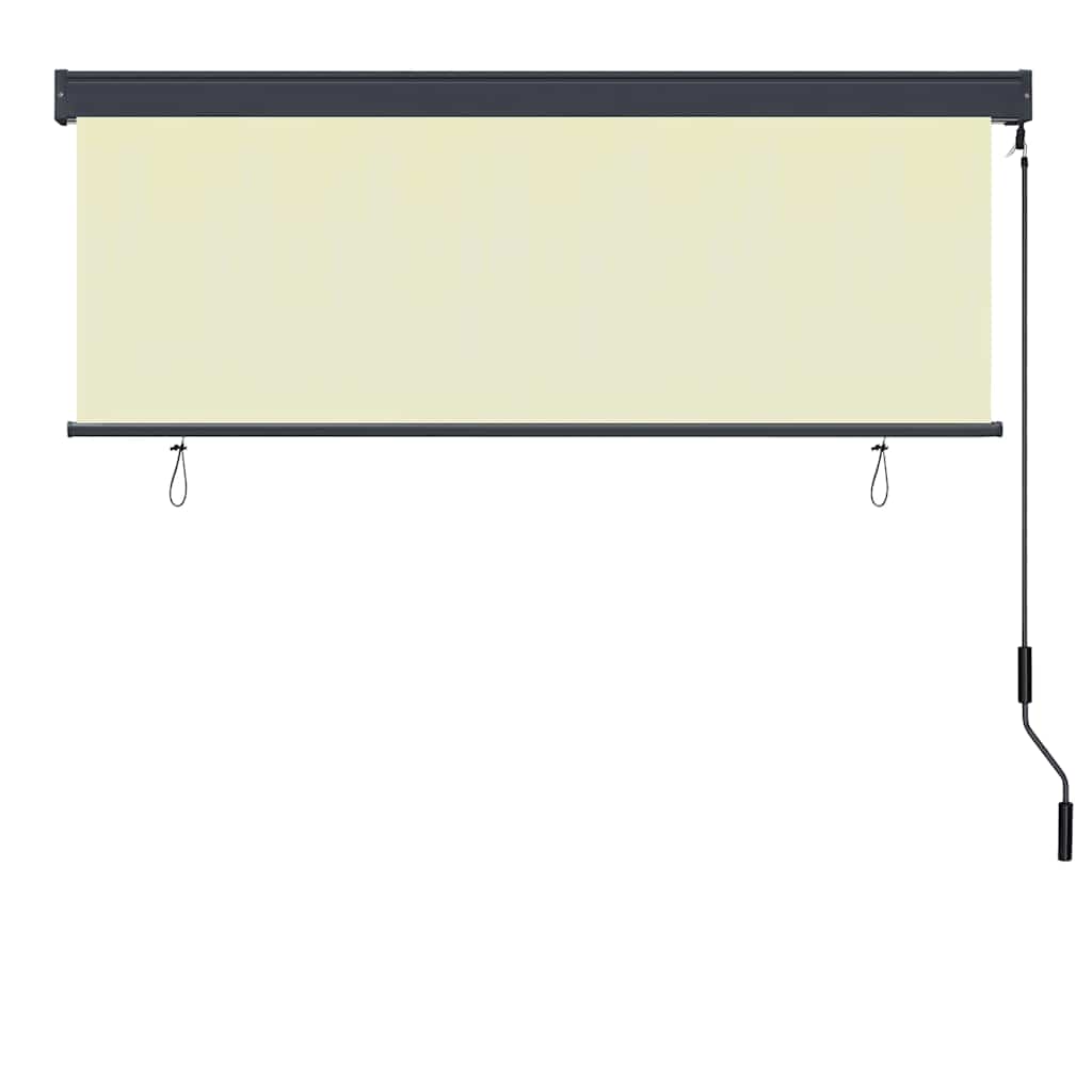 Vidaxxl estor enrollable con cortinas crema 180 x 250 cm tela y aluminio