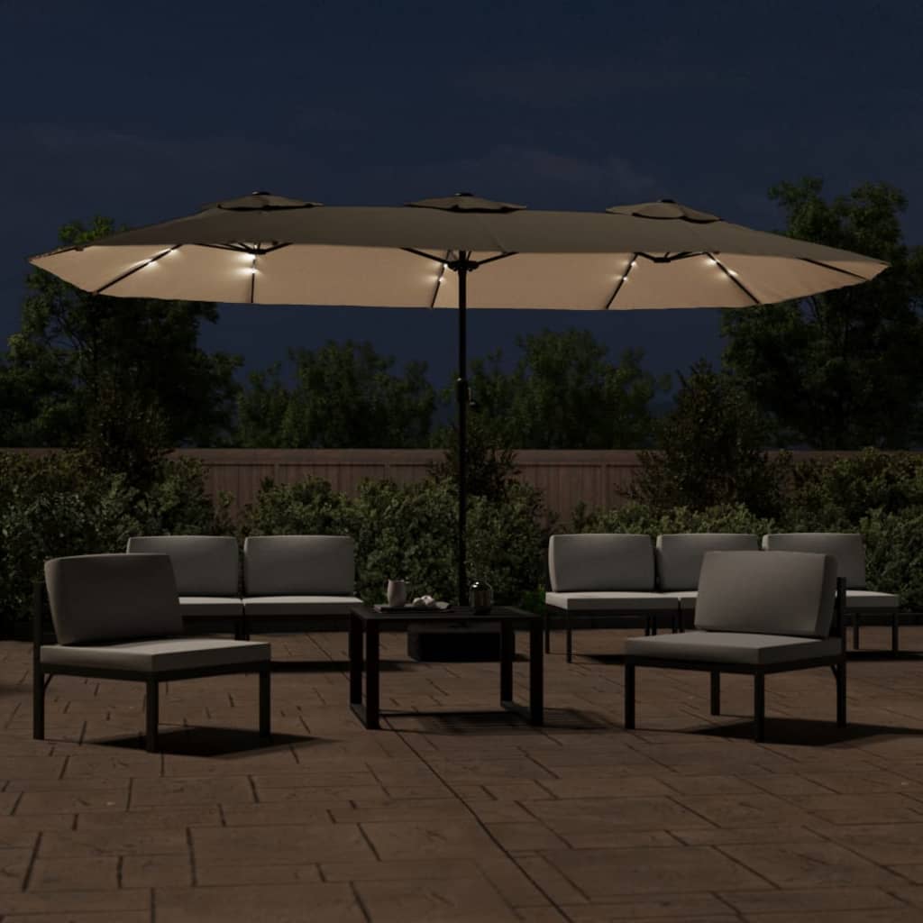 Techo doble Vidaxl Parasol con LED 449x245 cm Tope