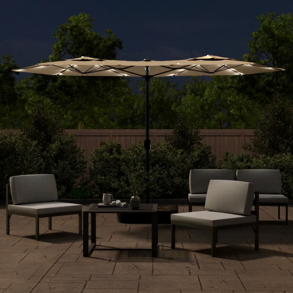 Techo doble Vidaxl Parasol con LED 316x240 cm Tope