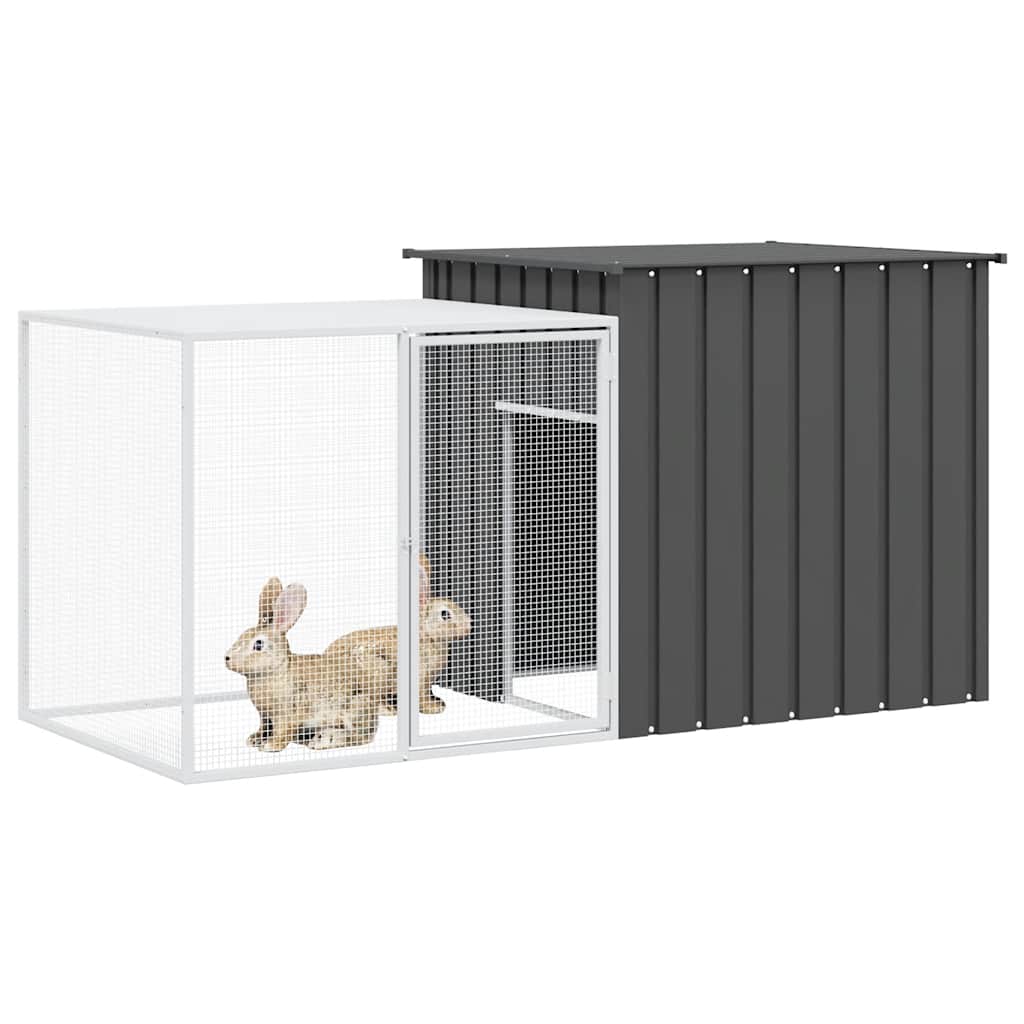 Vidaxl Rabbit Hutch 200x91x100 cm de acero galvanizado antracita