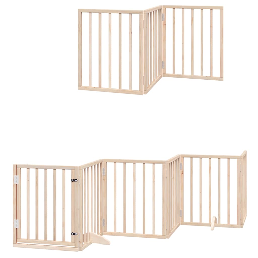 Vidaxx puerta plegable para perros con puerta 9 paneles 450 cm madera de álamo