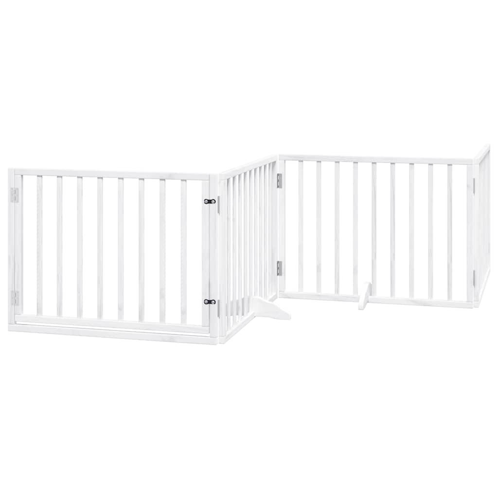 Vidaxx puerta para perros plegable con puerta 10 paneles 800cm madera de álamo blanco