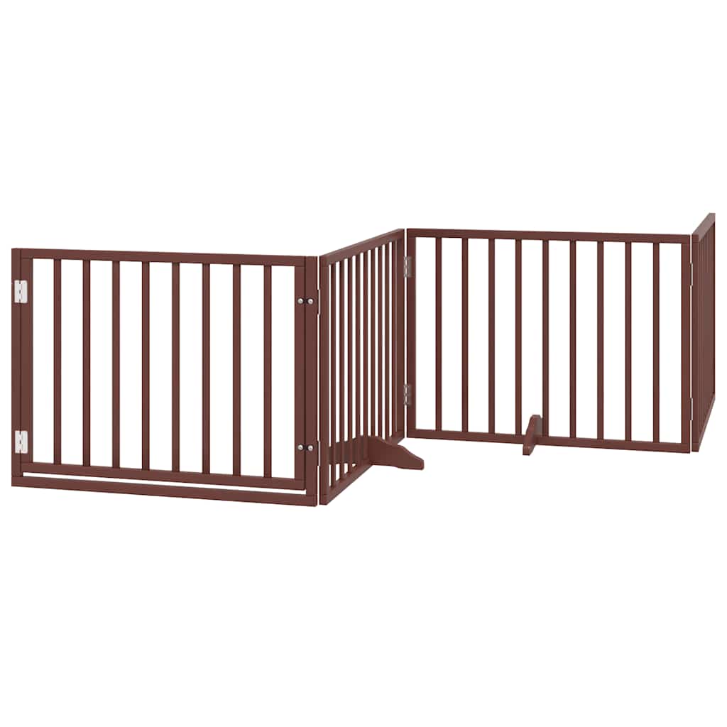 Vidaxx puerta para perros plegable 8 paneles 640 cm madera de álamo marrón