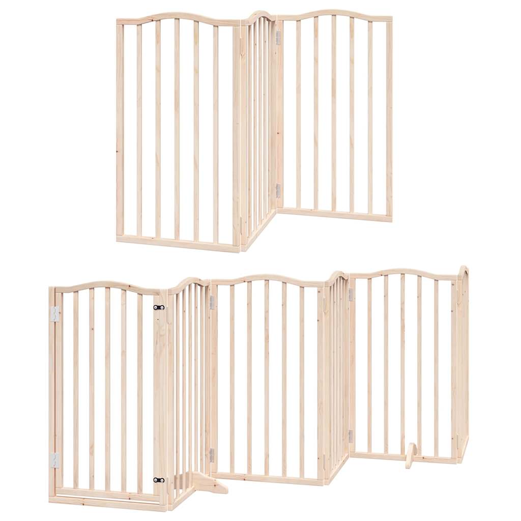 Vidaxx puerta plegable para perros con puerta 9 paneles 450 cm madera de álamo