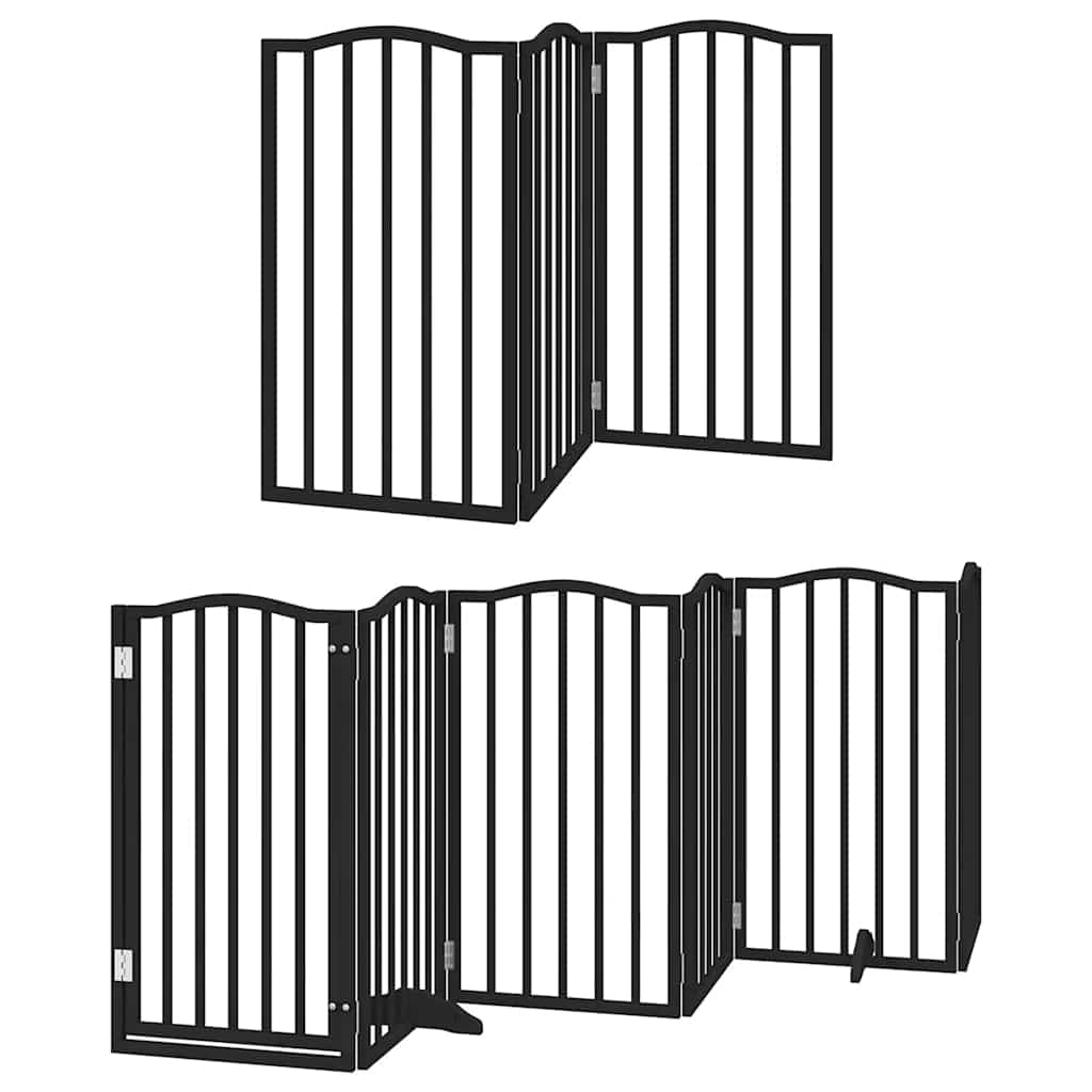 Vidaxx puerta para perros plegable 12 paneles 600 cm madera de álamo negro