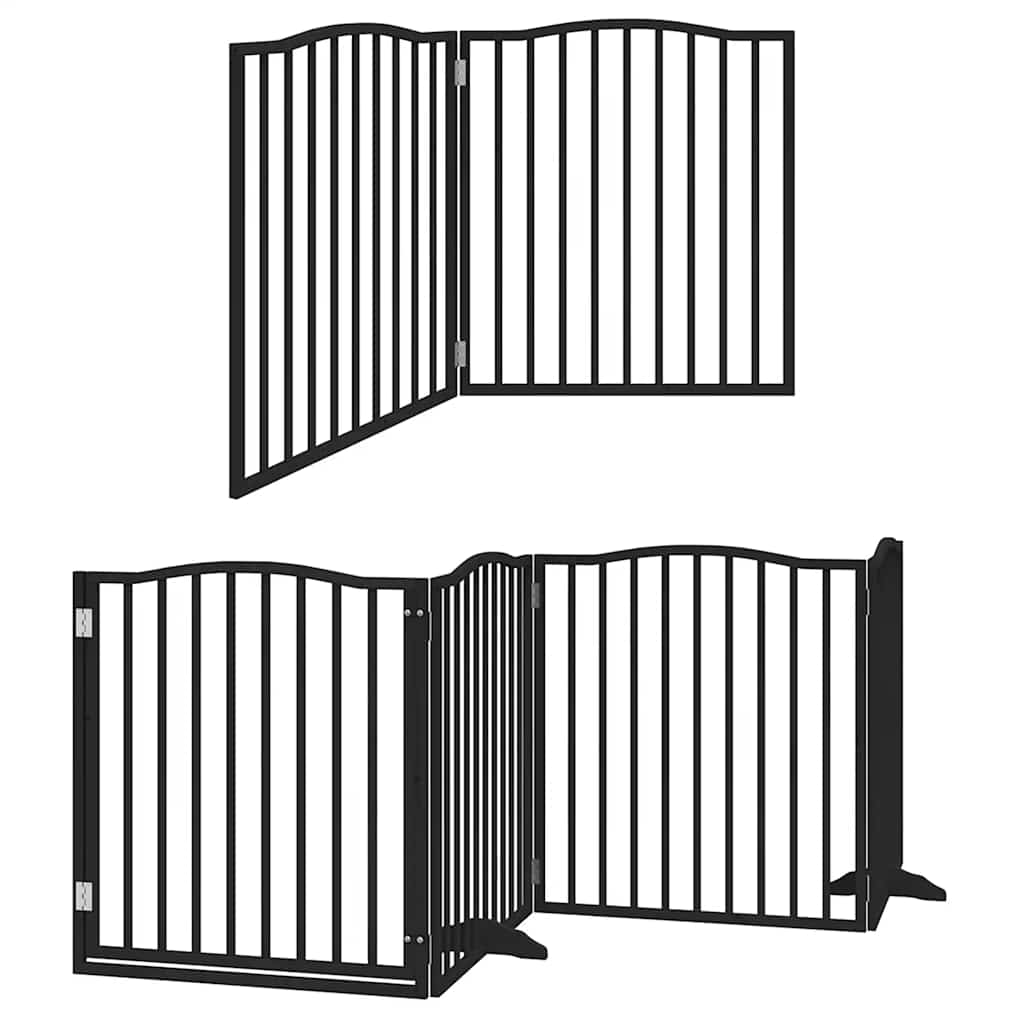 Vidaxl puerta para perros plegable 10 paneles 800 cm madera de álamo negro