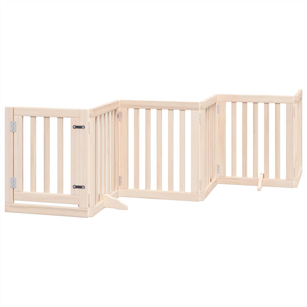 Vidaxx puerta plegable para perros con puerta 9 paneles 450 cm madera de álamo