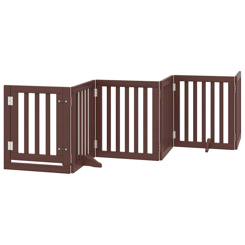 Vidaxx puerta para perros plegable 9 paneles 450 cm madera de álamo marrón