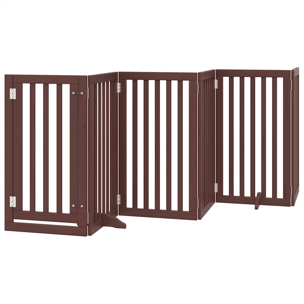 Vidaxl puerta para perros plegable 15 paneles 750 cm madera de álamo marrón