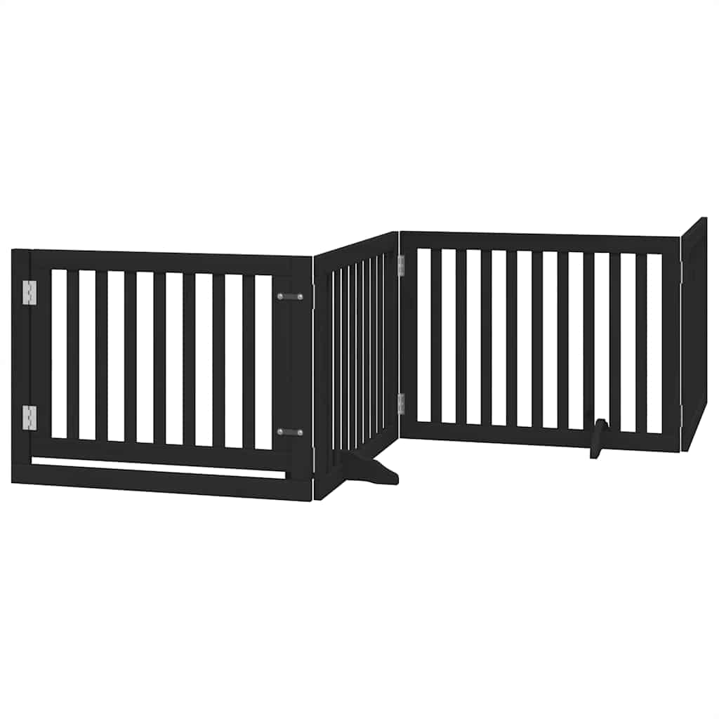 Vidaxx puerta para perros plegable 8 paneles 640 cm madera de álamo negro