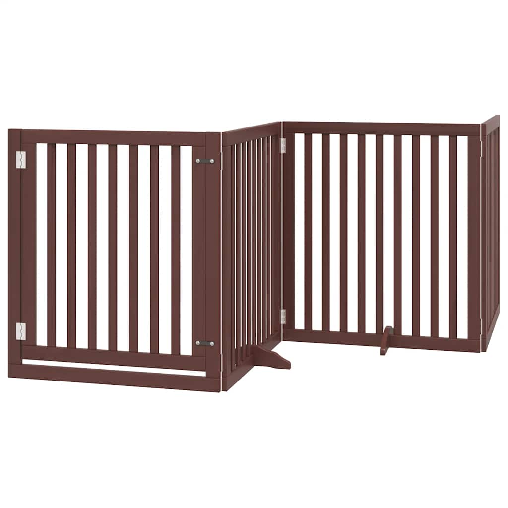 Vidaxl puerta para perros plegable 10 paneles 800 cm madera de álamo marrón