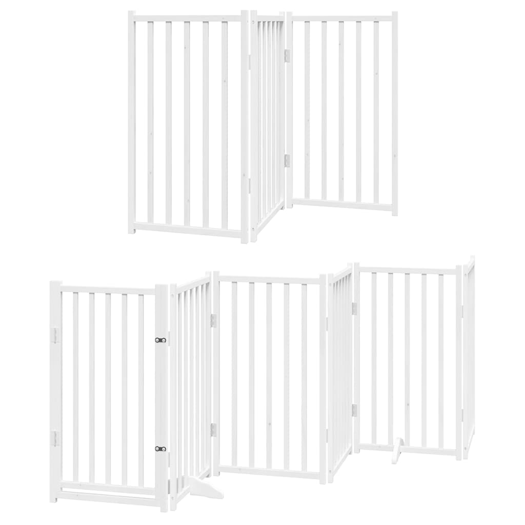 Vidaxx puerta para perros plegable con puerta 15 paneles 750cm madera de álamo blanco