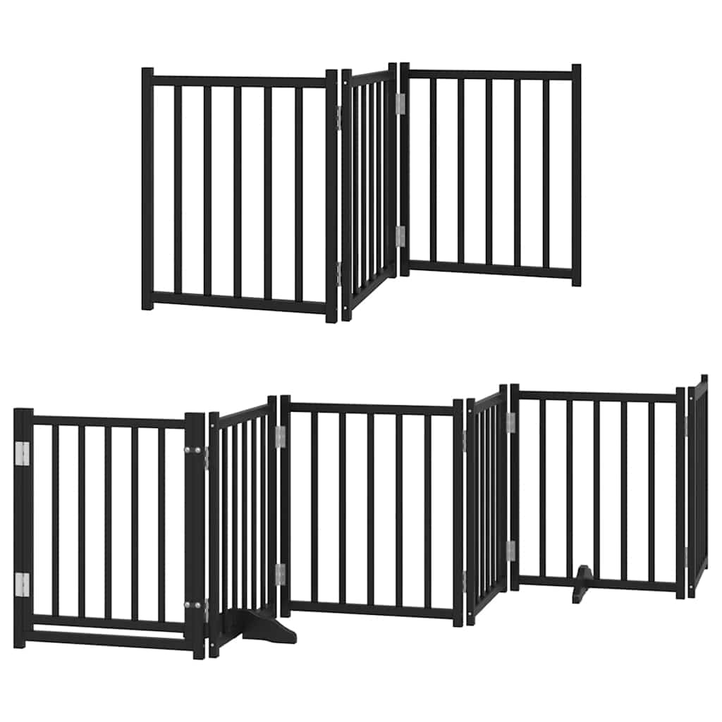 Vidaxx puerta para perros plegable 9 paneles 450 cm madera de álamo negro