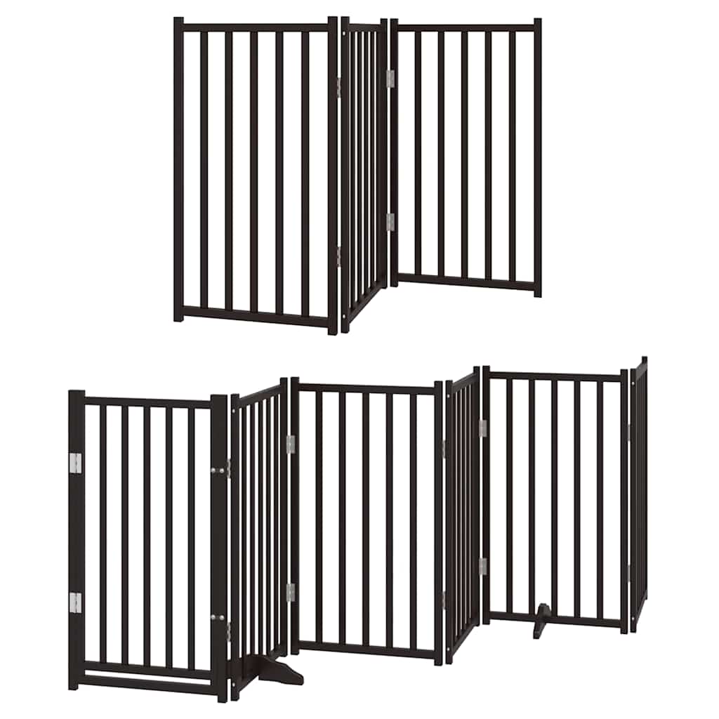 Vidaxx puerta para perros plegable 12 paneles 600 cm madera de álamo negro