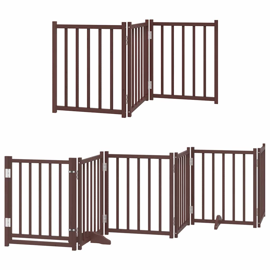 Vidaxx puerta para perros plegable 9 paneles 450 cm madera de álamo marrón