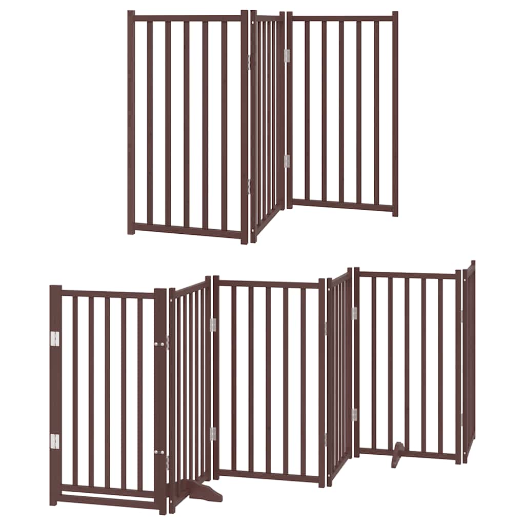 Vidaxx puerta para perros plegable 9 paneles 450 cm madera de álamo marrón