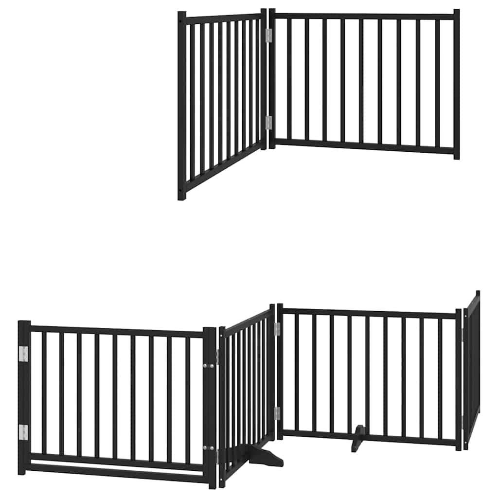 Vidaxx puerta para perros plegable 6 paneles 480 cm madera de álamo negro