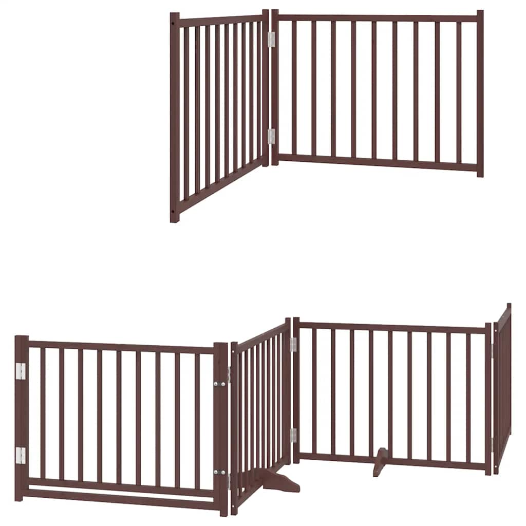 Vidaxl puerta para perros plegable 10 paneles 800 cm madera de álamo marrón