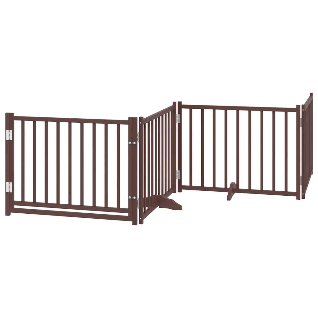 Vidaxl puerta para perros plegable 12 paneles 960 cm madera de álamo marrón