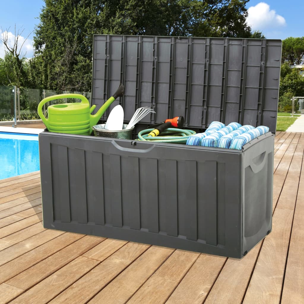 Vidaxl Box de almacenamiento 118x53x57 cm polipropileno negro