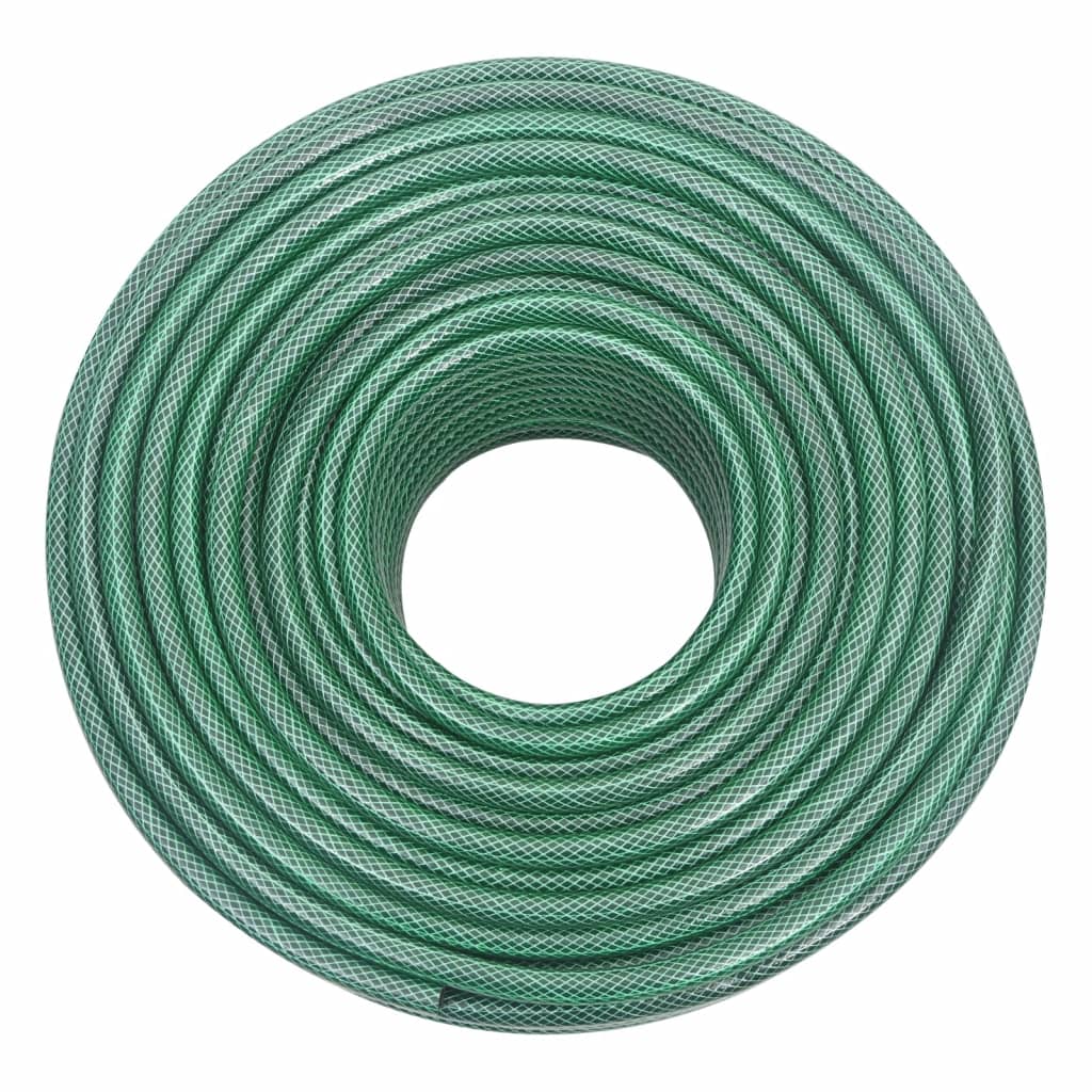 Manguera de jardín Vidaxl con juego de acoplamiento 0,5'' 100 m PVC verde