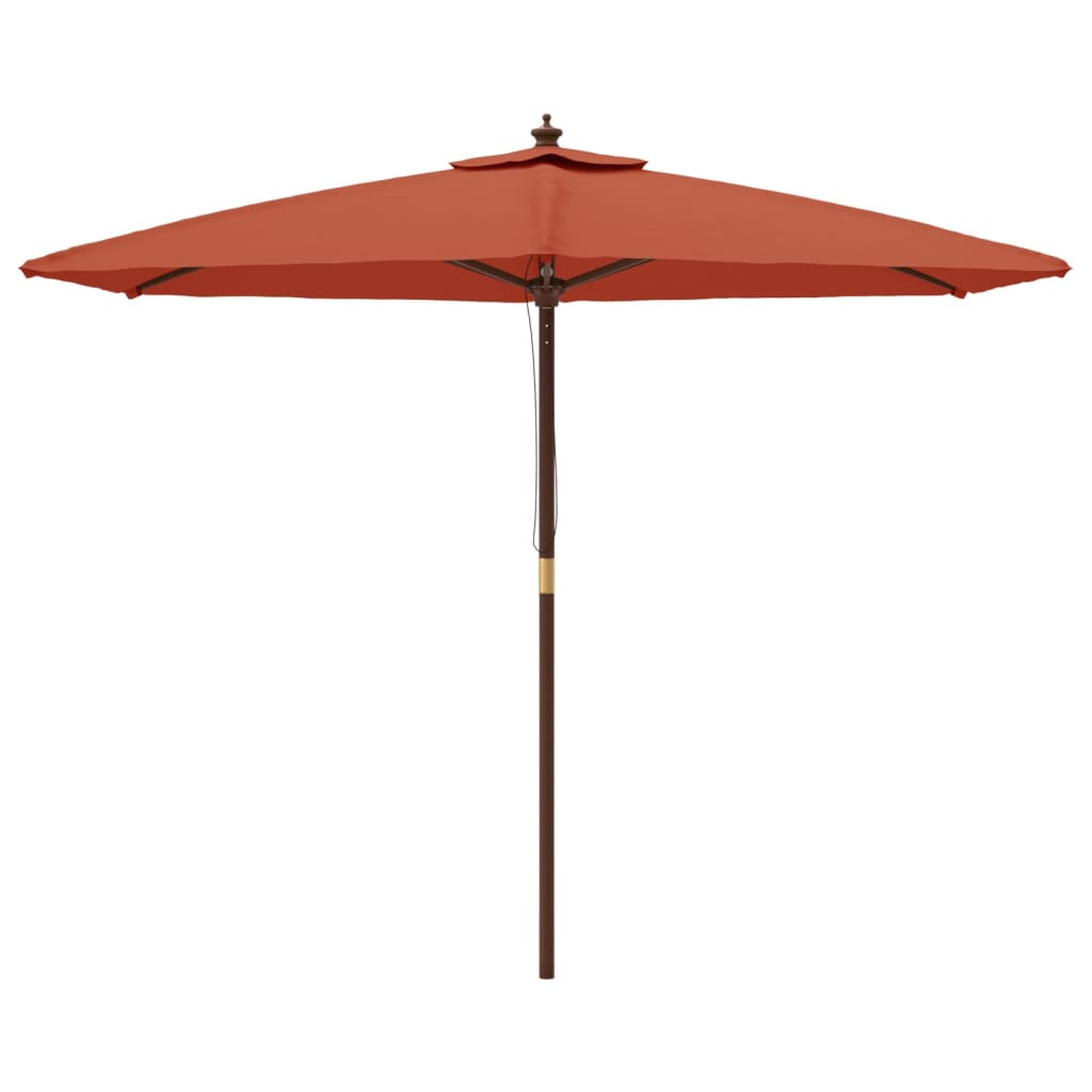 Vidaxl Parasol con polo in legno 299x240 cm Terracotta -Collorato
