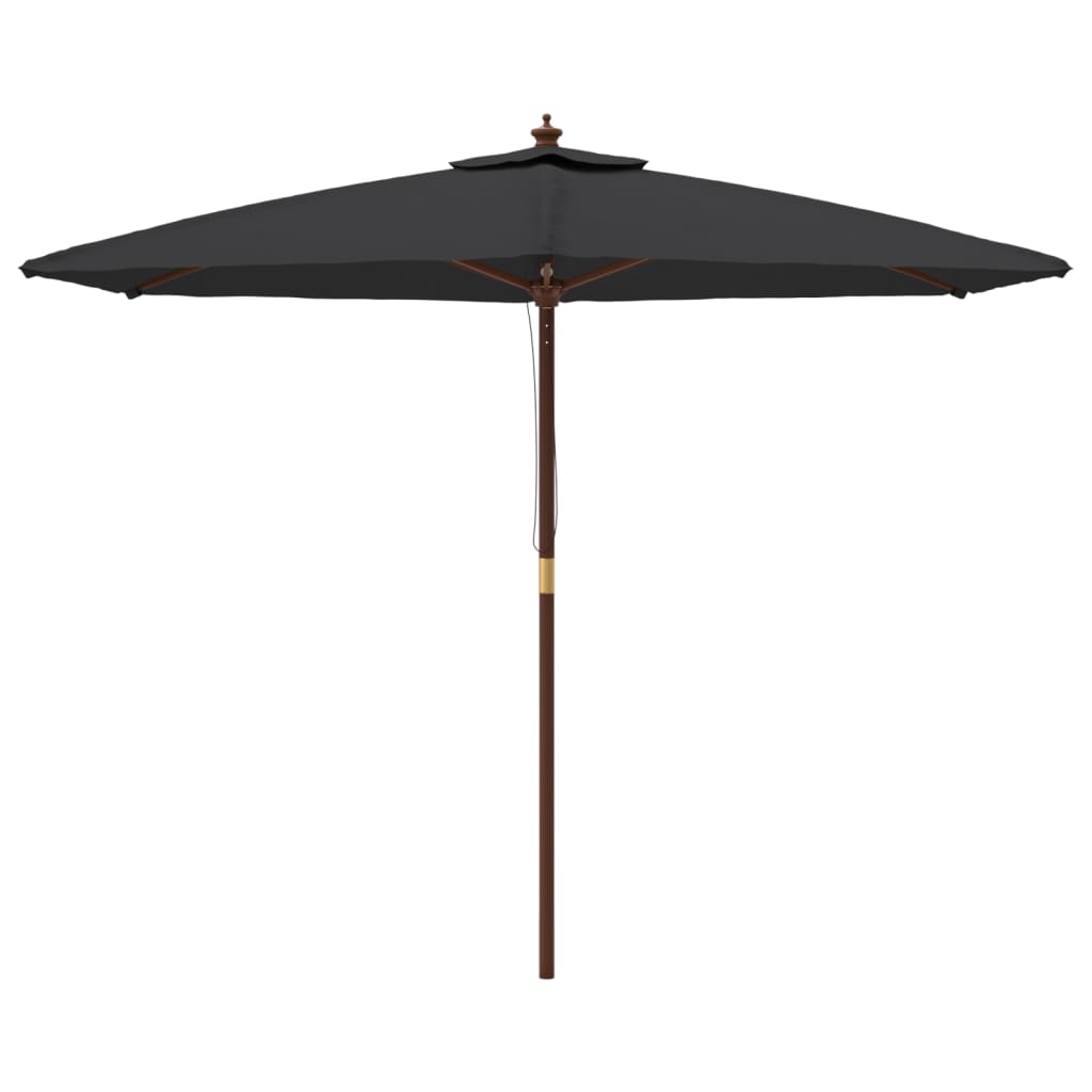 Parasol Vidaxl con poste de madera 299x240 cm negro
