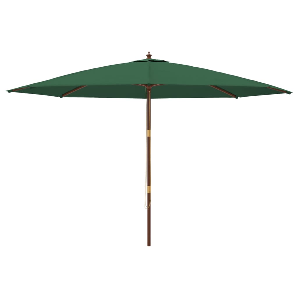Ombrellone Vidaxx con palo in legno 400x273 cm verde