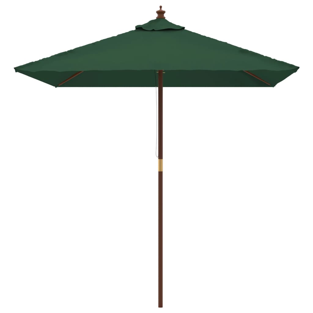 Vidaxl Parasol con poste de madera 198x198x231 cm verde