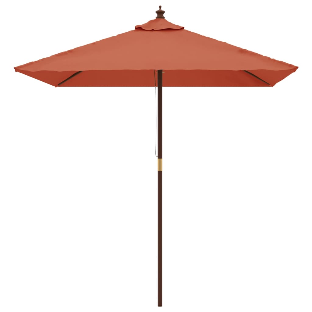 Vidaxl Parasol con polo in legno 198x198x231 cm Terracotta -Colored