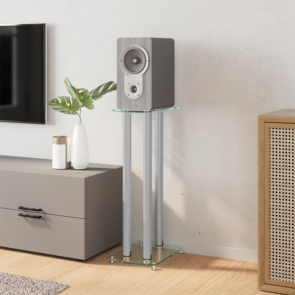 Estándares de altavoz de Vidaxl 2 st 3 pilares de vidrio endurecido coloreado